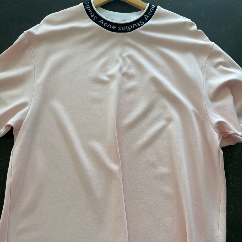 ACNE STUDIOS Pink Jacquard Logo T-Shirt - Picture 1 of 1